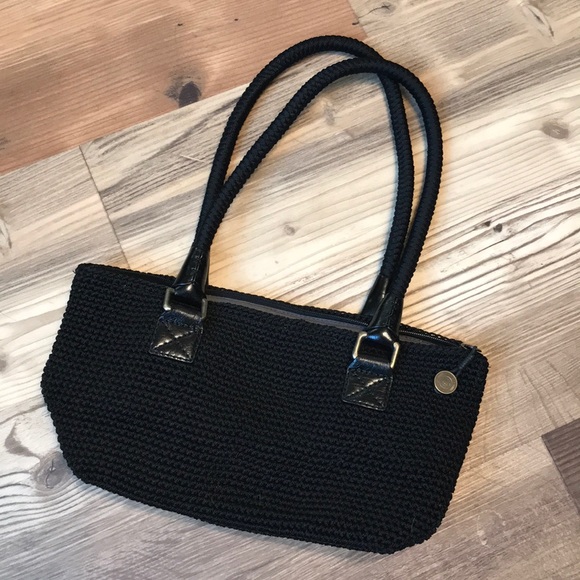 the sak black crochet purse
